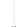Traditional 4 Column Radiator & Valves - 1800 x 200mm - White