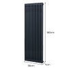 Traditional 2 Column Radiator - 1800 x 562mm - Anthracite Grey