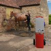 Portable Horse Shower With Steel Trolley Red 18L Tankless Instant Hot Water Gas Boiler LPG Heater 10m Water Hose & 9-Pattern Spray Gun Camping Outdoor 10