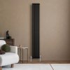 Oval Single Column Radiator - 1800 x 240mm - Black