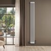Traditional 4 Column Radiator & Valves - 1800 x 200mm - White