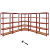 1 x Corner Garage Racking Unit & 4 x Single Racking Storage Units / 5 Z-Rax Red Steel & MDF Shelves / 8525kg capacity / 265kg per shelf / Free Rubber Mallet