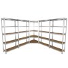 Garage Racking Bundle 4 x 90cm Heavy Duty Racks & 1 x Corner Unit / Galvanised Steel Storage Shelving Warehouse Shed Heavy Duty Rack
