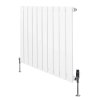 Flat Single Column Radiator & Valves - 600mm x 700mm - White