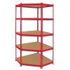 Z-Rax Corner Racking Garage Shelving / 90cm x 183cm x 45cm Storage Racking Unit / 5 Shelves MDF & Steel / 1325kg capacity / 265kg per shelf