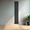 Flat Single Column Radiator - 1600 x 280mm - Black