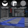 Vented Modular Interlocking Flooring Tiles & Edges 165 Grey & 60 Blue Double Garage Heavy Duty Floor Mat Showroom Workshop Outdoor Polypropylene Anti Slip Weather Resistant Drainage 6m x 6m 36m2