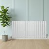 Flat Single Column Radiator & Valves - 600mm x 1190mm - White
