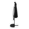 LED Cantilever Parasol 3m With Half Fan Base - Black