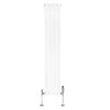 Flat Single Column Radiator & Valves - 1600mm x 280mm - White