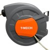 T-Mech Auto Rewind Hose Reel 30m + 2m, Wall-Mounted 8 Spray Nozzle Gun, Neat Retractable Hose-Pipe With Bracket And Fixings, 180?? pivot