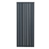 Oval Column Radiator 1600mm x 600mm Modern Designer Double Panel Central Heating Heater Matt Anthracite Grey Carbon Steel Vertical FREE Cleaning Brush Fixing Kit & Brackets