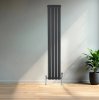 Flat Single Column Radiator - 1600 x 280mm - Anthracite Grey
