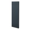 Oval Column Radiator 1600mm x 480mm Modern Designer Double Panel Central Heating Heater Matt Grey Carbon Steel Vertical Kitchen Living Room Bathroom FREE Cleaning Brush Fixing Kit & Brackets