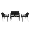 Rattan Patio Furniture Set - Black