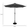 LED Tilt Parasol 2.7m With Tilt Base - Grey