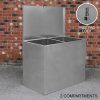 Large Storage Feed Bins 64L Galvanised Metal Waterproof Rodent Proof Outdoor Farm Garden Stables Animal Lockable Container Free Pad Lock | 2 Compartments