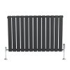 Flat Single Column Radiator & Valves - 600mm x 910mm - Anthracite Grey