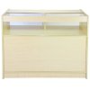 MonsterShop B1200 Shop Counter Retail Glass Showcase Display Cabinet, Maple, 120cm x 90cm x 60cm