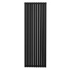 Oval Column Radiator 1800mm x 600mm Modern Designer Double Panel Central Heating Heater Matt Black Carbon Steel Vertical Kitchen Living Room Bathroom FREE Cleaning Brush Fixing Kit & Brackets