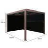 Wood Effect Aluminium Pergola With Blinds & LED Lights - 4m x 3m