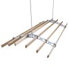 Clothes Airer Ceiling Pulley Maid Traditional Mounted Clothing Dryer 6 Lath Laundry Drying Rack Rail 1.4m White