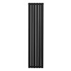 Oval Column Radiator 1600mm x 360mm Modern Designer Double Panel Central Heating Heater Matt Black Carbon Steel Vertical Kitchen Living Room Bathroom FREE Cleaning Brush Fixing Kit & Brackets