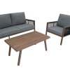 Aluminium 4 Piece Sofa Set - Wood Effect