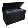 Aluminium 4 Piece Sofa Set with Black Rattan Storage Box - Anthracite Grey