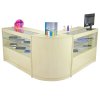 MonsterShop Gemini Retail Display Shop Counters Set & Glass Showcase Cabinet Units, Maple
