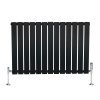 Flat Single Column Radiator & Valves - 600mm x 910mm - Black
