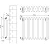 Traditional 4 Column Radiator & Valves - 600 x 785mm - Anthracite Grey