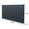 Oval Column Radiator 600mm x 1020mm & TRV Chrome Valves Designer Double Panel Central Heating Heater Anthracite Grey Steel Horizontal Kitchen Living Room FREE Cleaning Brush Fixing Kit & Brackets