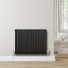 Oval Single Column Radiator & Valves - 600mm x 780mm - Black