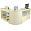 MonsterShop Solar Shop Counters Set & Glass Retail Showcase Cabinet Display, Maple, Melamine MDF