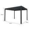 Aluminium Pergola With Anthracite Blinds & LED Lights - 3m x 4m