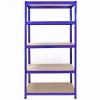 T-Rax Pack of 3 Garage Shelving Units - 5 Tier Heavy Duty Rack for Storage Steel Utility Shelves | Metal & MDF Boltless Racking Assembly System | 4200KG Capacity | 280KG Per Shelf, Blue