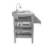 Deluxe Cocktail Bar Station Stainless Steel Insulated Ice Well Free-Standing Workstation 3 shelves Sink 360 Degree Swivel Mixer Tap Speed Rail Drink Refresher Drip Tray Gastro Pots FREE Boston Shaker