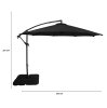 Cantilever Parasol 3m With Square Base - Black