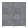 Vented Modular Interlocking Flooring Tiles & Edges 120 x Grey Single Garage Heavy Duty Floor Mat Showroom Workshop Outdoor Polypropylene Anti Slip Weather Resistant Drainage Channels 3.2m x 6m 19.2m2