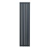 Oval Column Radiator 1600mm x 360mm Modern Designer Double Panel Central Heating Heater Matt Anthracite Grey Carbon Steel Vertical Kitchen Living Room FREE Cleaning Brush Fixing Kit & Brackets