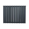 Oval Column Radiator 600mm x 780mm Modern Designer Double Panel Central Heating Heater Matt Anthracite Grey Carbon Steel Horizontal Kitchen Living Room FREE Cleaning Brush Fixing Kit & Brackets