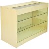 MonsterShop Solar Shop Counters Set & Glass Retail Showcase Cabinet Display, Maple, Melamine MDF