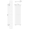 Oval Single Column Radiator & Valves - 1600mm x 480mm - Black