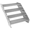 Metal Staircase 4 Section Adjustable Height 90cm / 900mm Wide Galvanised Steel Silver 4 Steps Weatherproof Grate Step Outdoor Garden Patio Modular Stairs 5mm Rod Thickness FREE Fixing Kit