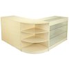 MonsterShop Titan Shop Counter Cabinets & Retail Display Glass Showcase Set, Maple, Melamine MDF