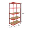 Monster Racking Z-Rax Heavy Duty Garage Storage Shelving, 360kg/shelf, 90cm x 183cm x 45cm, Red