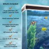 MonsterShop Fish Tank Aquarium & Starter Accessories, White Cabinet, Black Gravel, 4ft, 300L