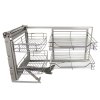 KuKoo Left Hand Corner Kitchen Pull Out Baskets, 90-100cm Cabinet, 4 Metal Slide Out Storage Drawers