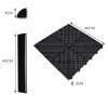 Vented Modular Interlocking Flooring Tiles & Edges 225 x Black Double Garage Heavy Duty Floor Mat Showroom Workshop Outdoor Polypropylene Anti Slip Weather Resistant Drainage Channels 6m x 6m 36m2